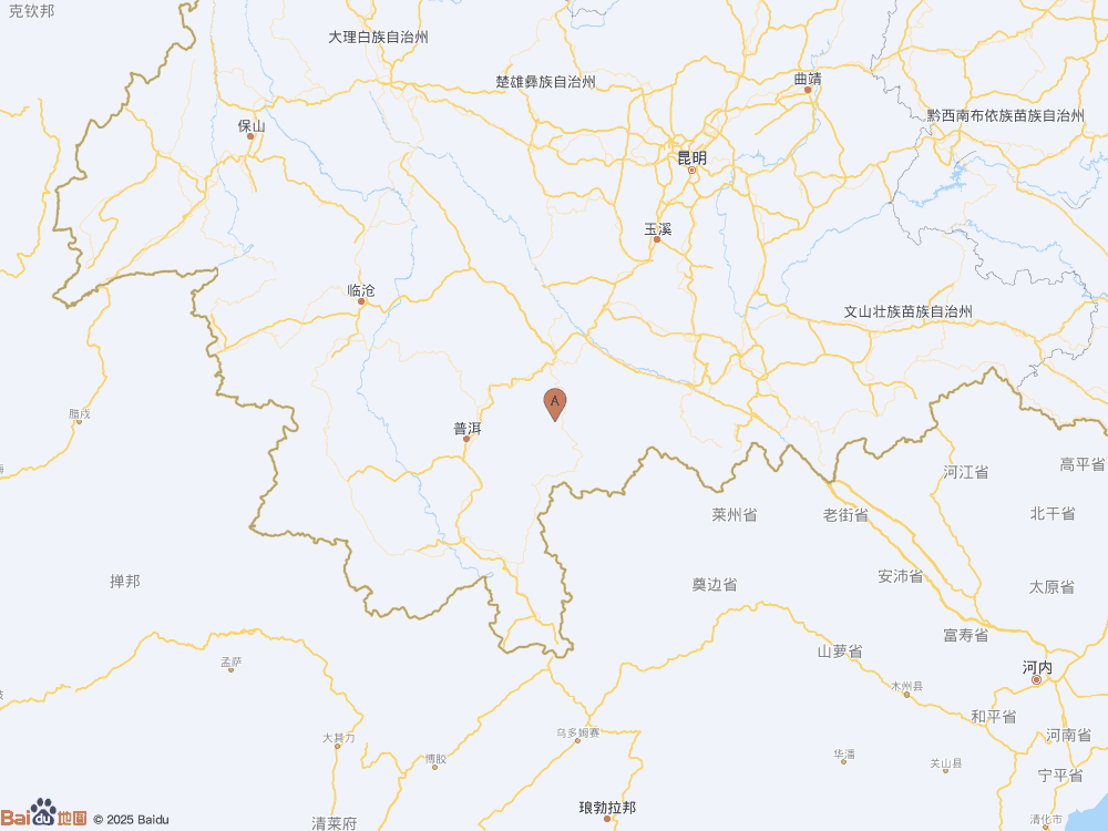 云南普洱市墨江县（北纬23.02度，东经101.70度）发生3.9级地震